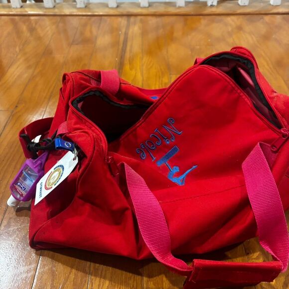 AFG Gymnastic's Duffle Travel Athletic Sports Red Blue White Girl's Gym Bag - Picture 3 of 6